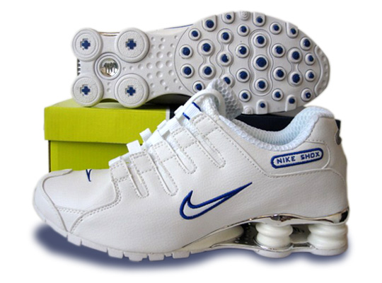 Mens Nike Shox Nz Sl Si Shoes White Blue - Click Image to Close